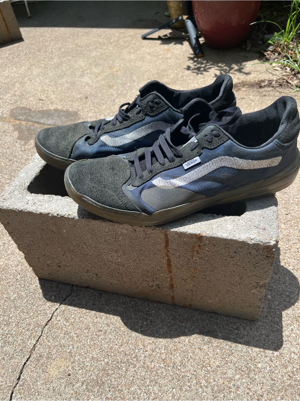 Vans Black and Gray Low-Top Skate Sneakers